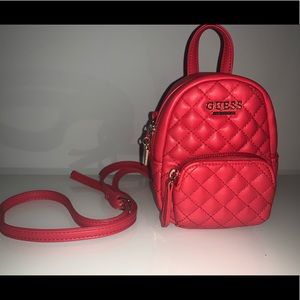 Red textured Guess mini bag